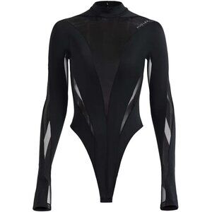 Mugler H&M Mesh-Paneled Bodysuit Black XL NWT! $74.99